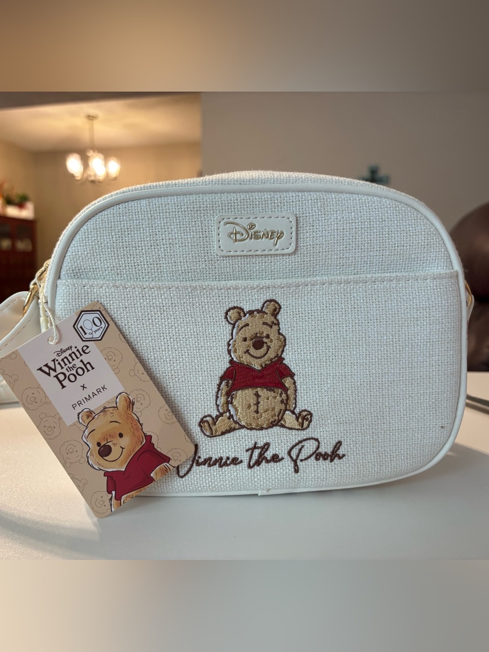 Disney Winnie the Pooh Cream Crossbody bag with Red Accent